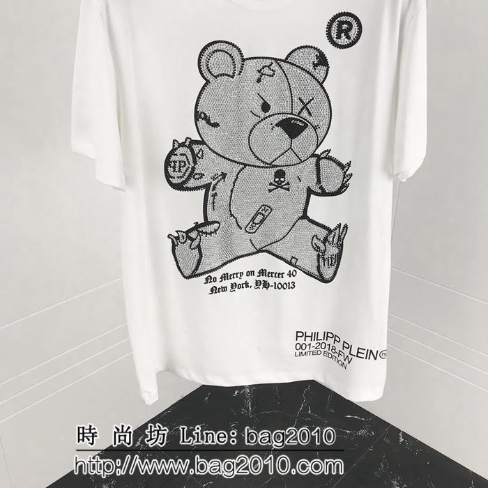 pp 19ss早春 燙鑽小熊短袖 大幅度進口奧鑽燙鑽工藝 定制絲光棉  ydi2541